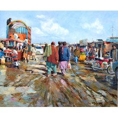 Naseeb Khan, 30 x 36 Inch, Oil on Canvas, Landscape Painting, AC-NSBK-025 Naseeb Khan, 30 x 36 Inch, Oil on Canvas, Landscape Painting, AC-NSBK-025